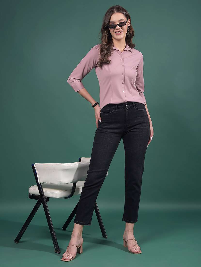 women solid collared regular shirt - 21916058 - Standard Image - 6
