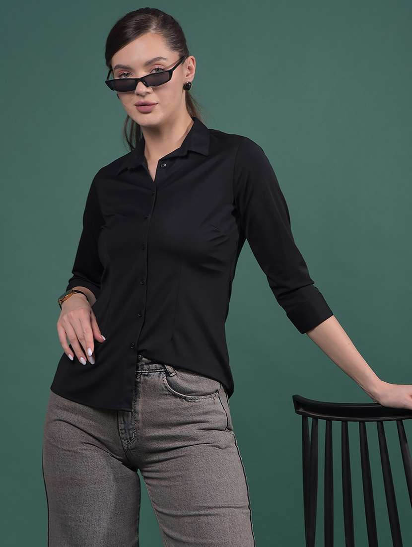 women solid collared regular shirt - 21916059 - Zoom Image - 0