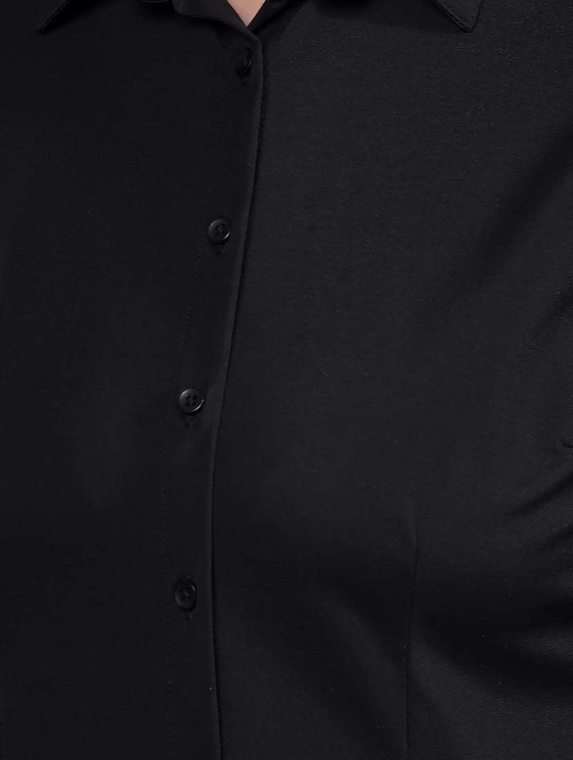 women solid collared regular shirt - 21916059 - Standard Image - 4