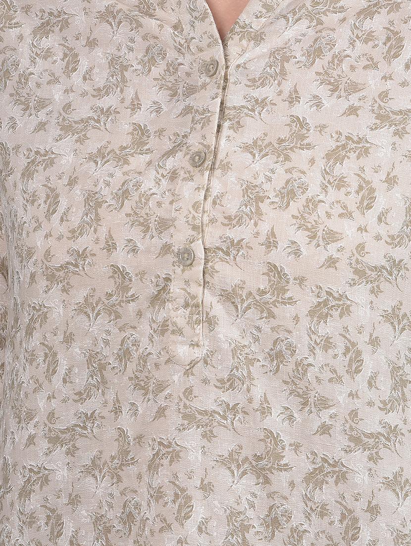 women printed mandarin neck high low tunic - 21916073 - Standard Image - 4