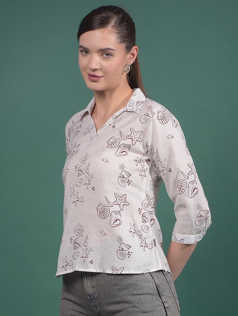 women printed collared regular top - 21916076 -  Standard Image - 1