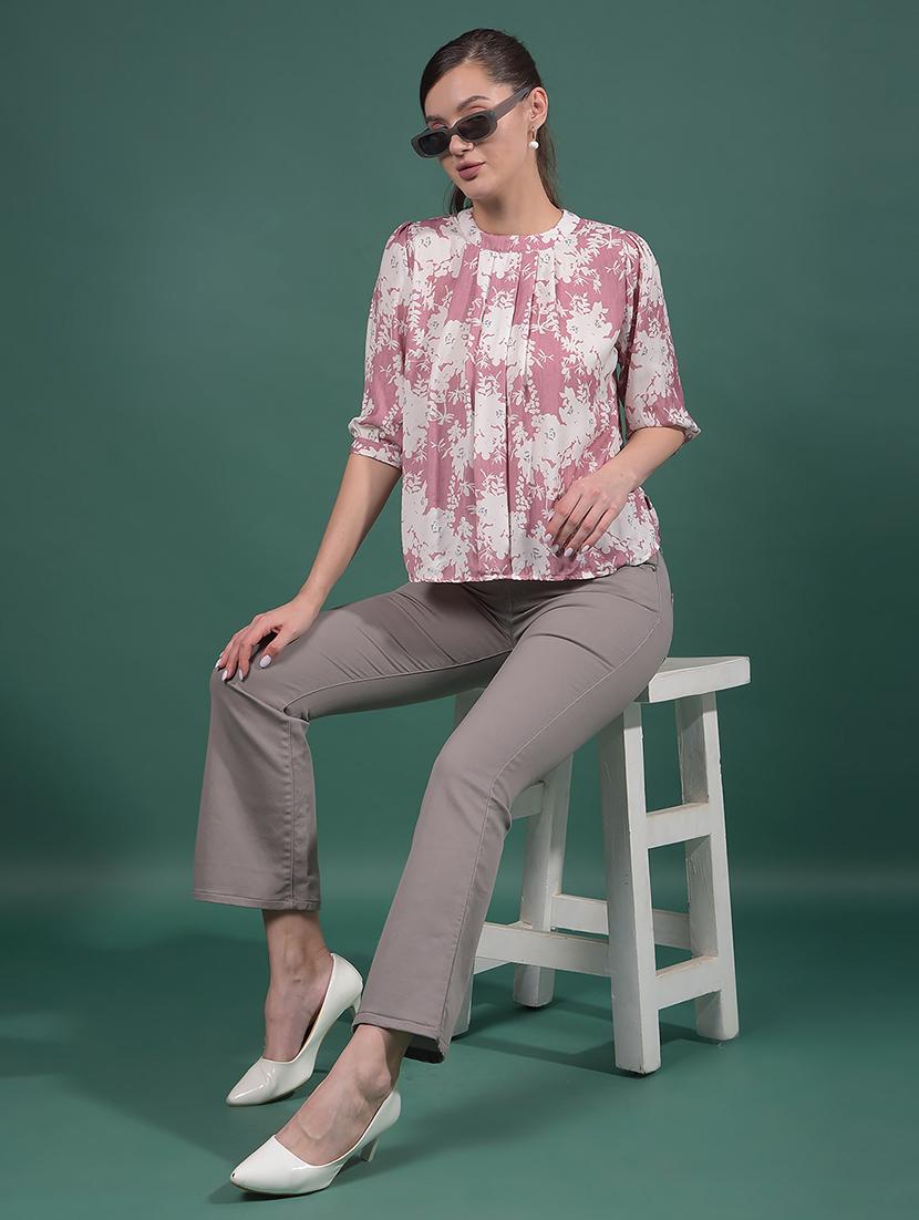 women floral printed round neck regular top - 21916077 - Standard Image - 6