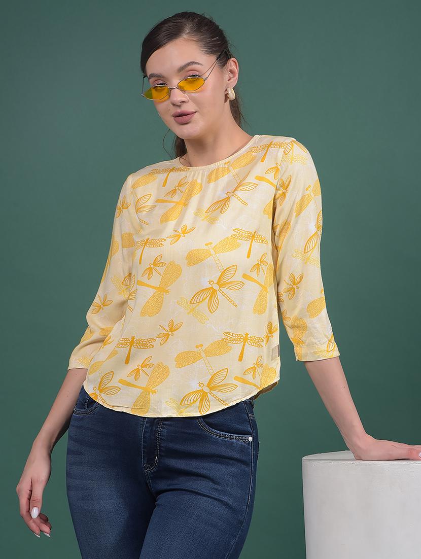 women printed round neck regular top - 21916084 -  Zoom Image - 0