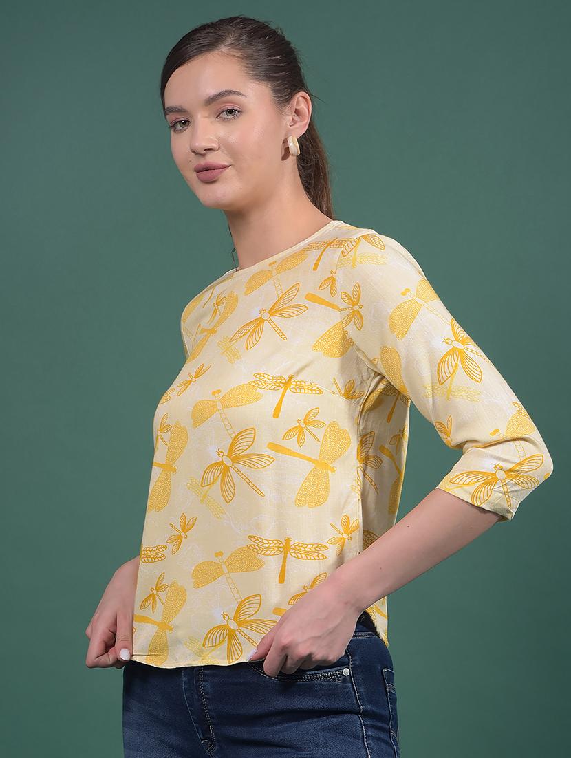 women printed round neck regular top - 21916084 -  Standard Image - 1