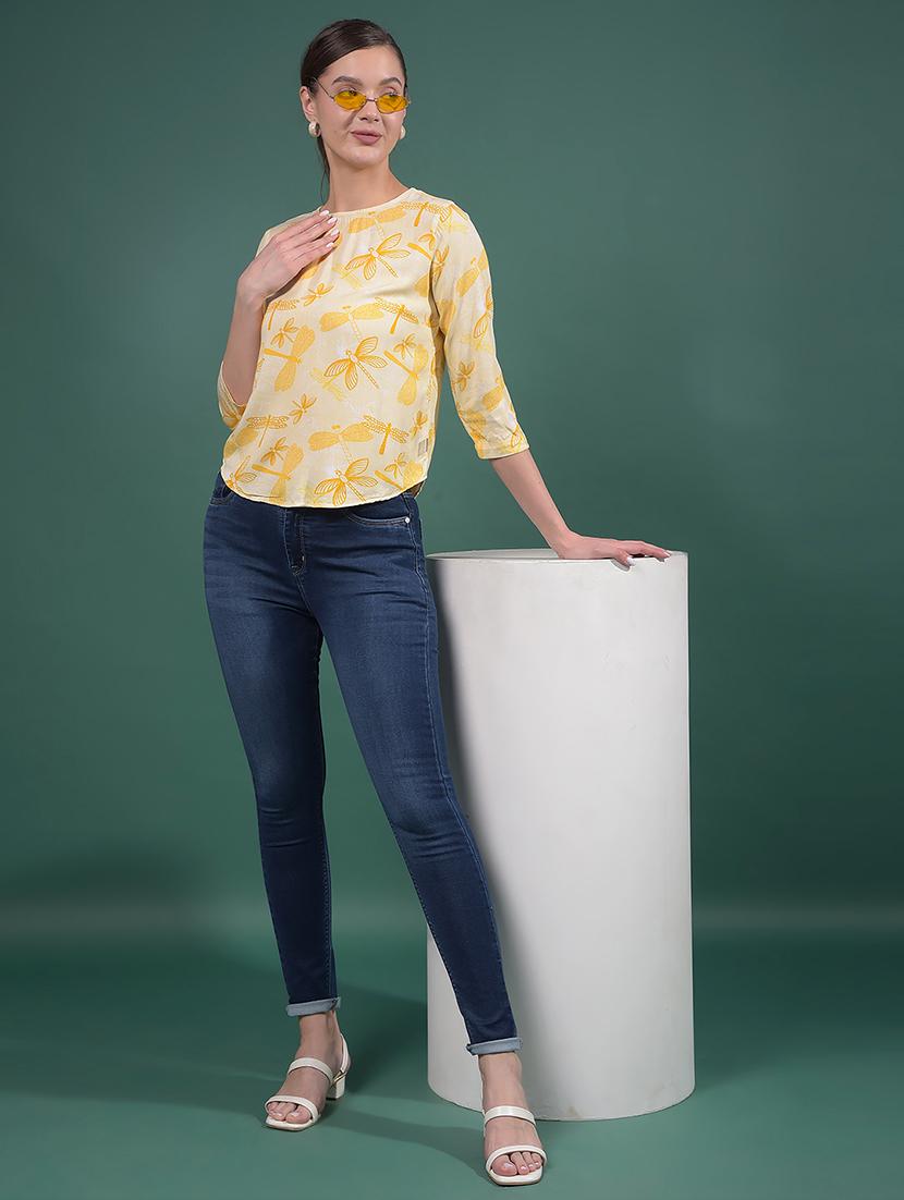 women printed round neck regular top - 21916084 - Standard Image - 6