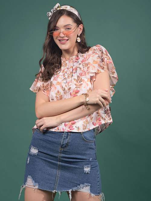 women floral printed round neck regular top - 21916086 - Standard Image - 0