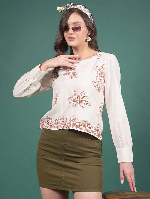 women embroidered round neck regular top - 21916087 - Standard Image - 0