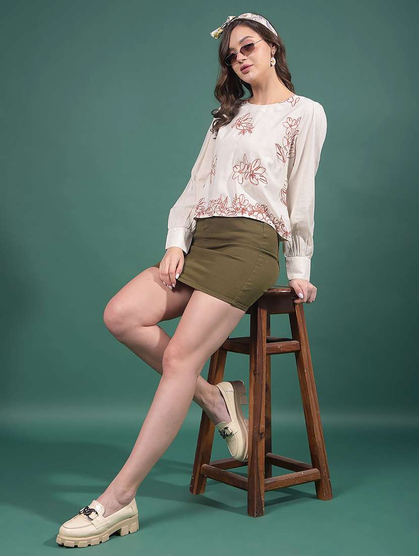 women embroidered round neck regular top - 21916087 - Standard Image - 6