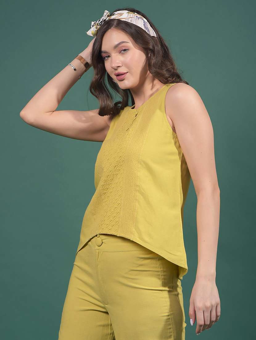 women embroidered sleeveless high low top - 21916088 -  Standard Image - 1