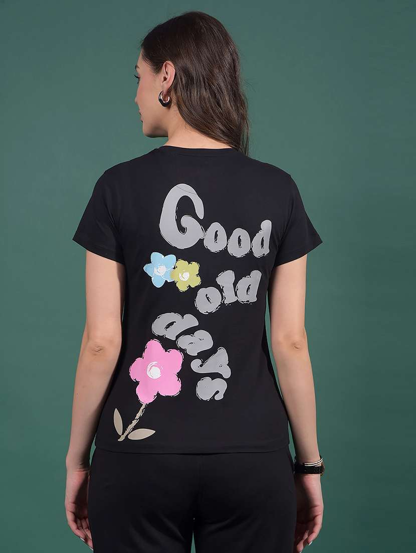 women printed short sleeves regular fit t-shirt