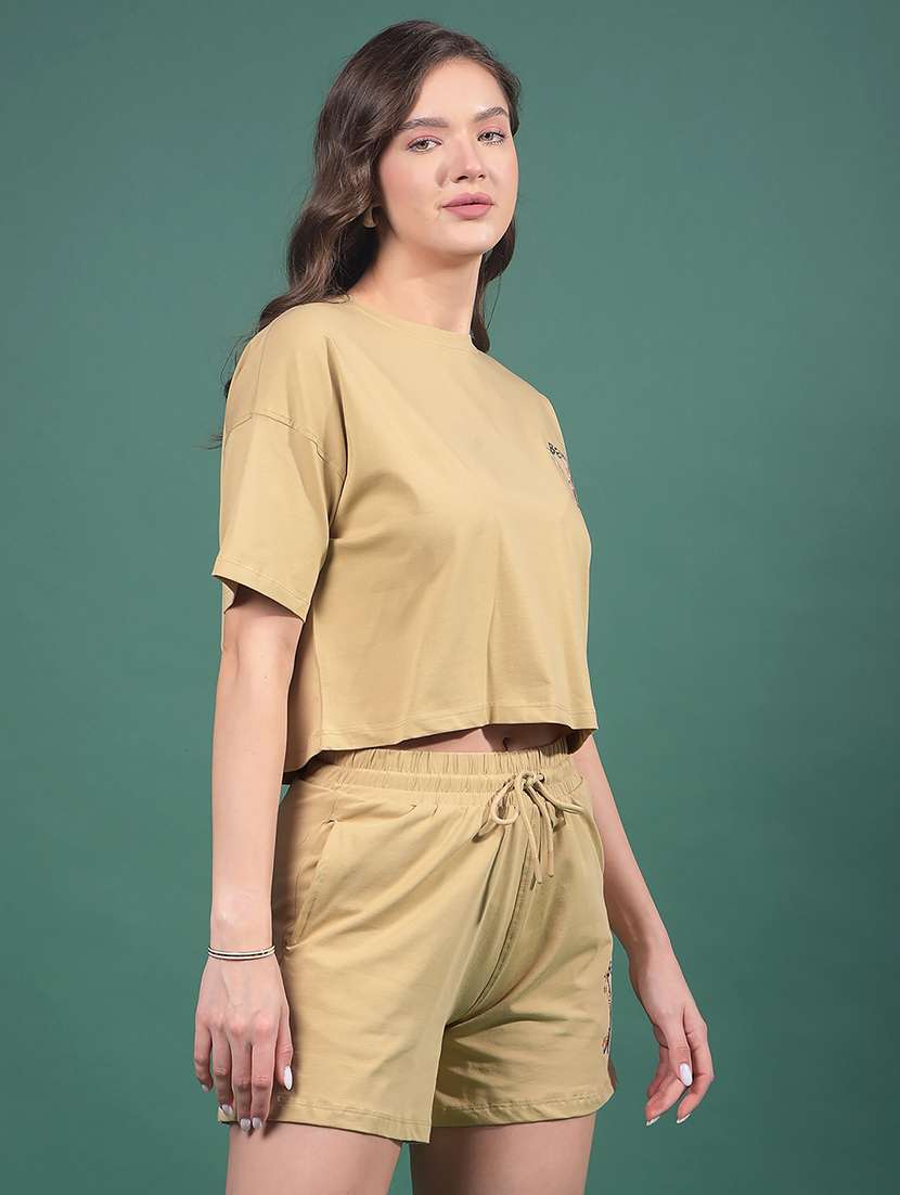 Women Printed Short Sleeves Regular Fit Crop T-shirt - 21916104 -  Standard Image - 4