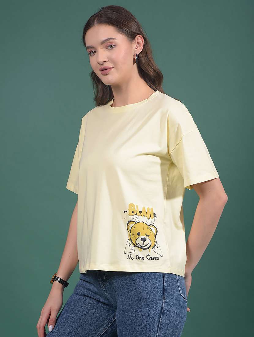 women printed short sleeves oversized t-shirt - 21916109 -  Standard Image - 1