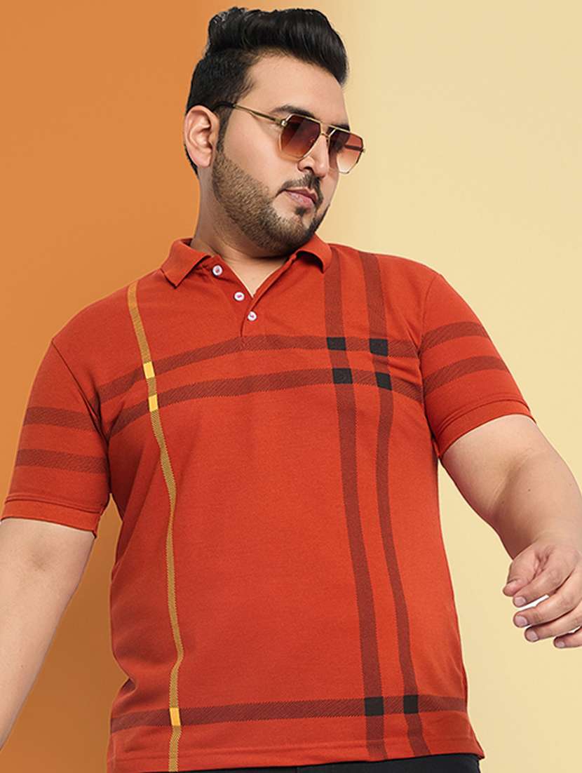 men plus size printed short sleeves polo t-shirt