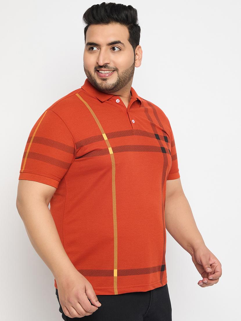 men plus size printed short sleeves polo t-shirt - 21916150 - Standard Image - 1