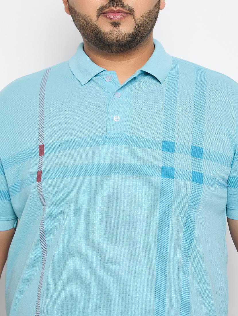 men plus size checkered short sleeve slim fit polo t-shirt - 21916151 - Standard Image - 4