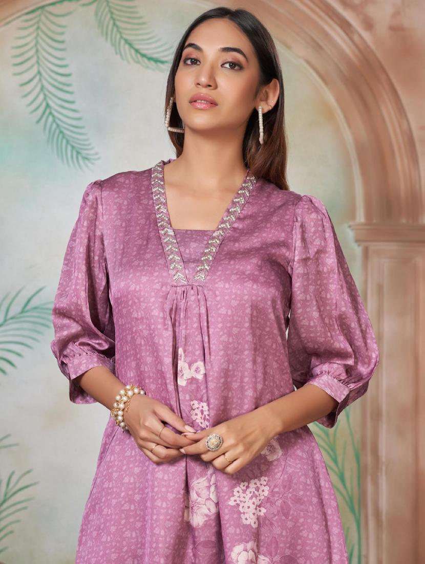 women three quarter sleeve kurta pant set - 21916158 - Standard Image - 4