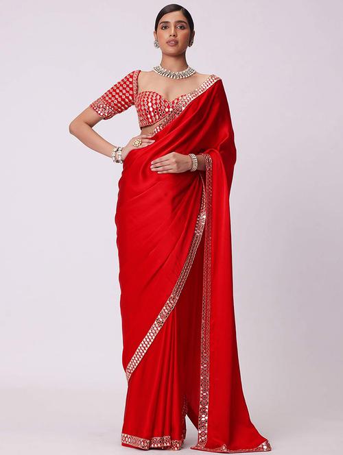 women solid with bordered saree with blouse - 21916173 -  Standard Image - 0
