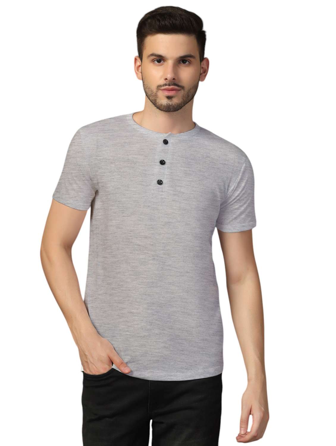 men solid short sleeves regular fit t-shirt