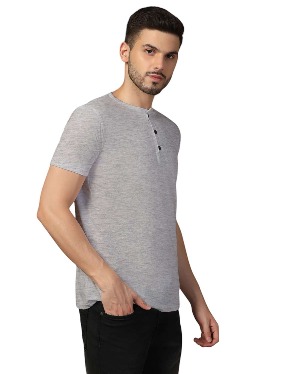 men solid short sleeves regular fit t-shirt - 21916311 -  Standard Image - 1