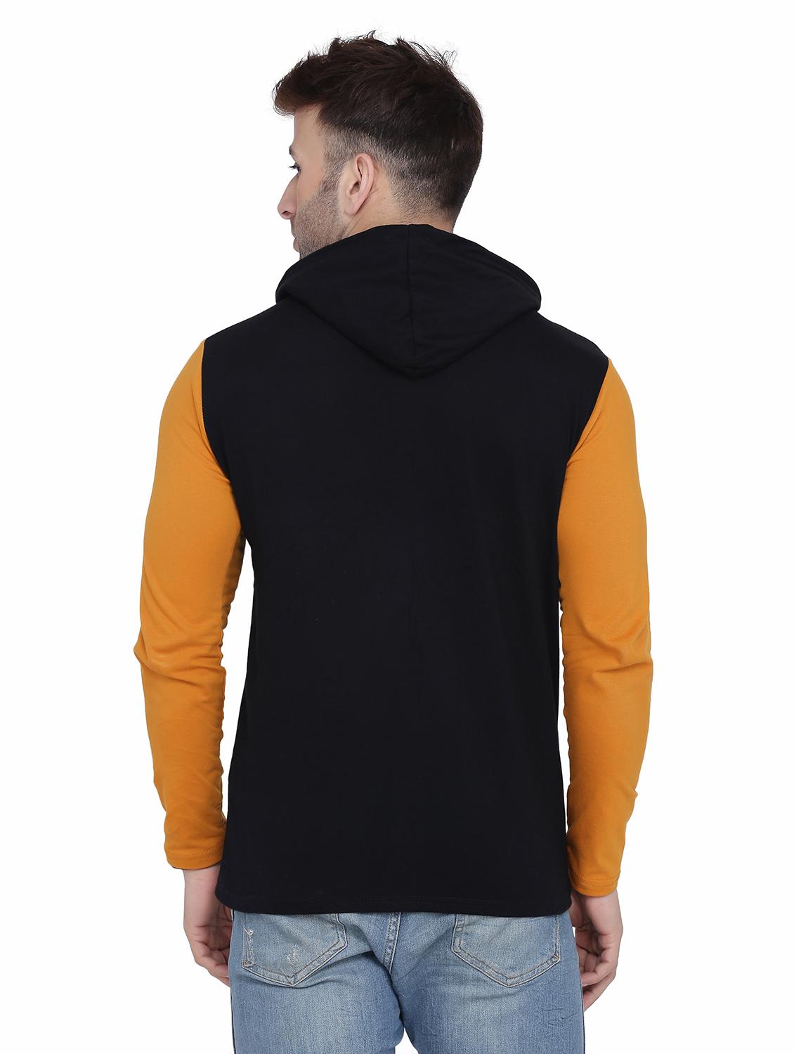 men color block long sleeve slim fit hooded shirt - 21916359 - Standard Image - 1