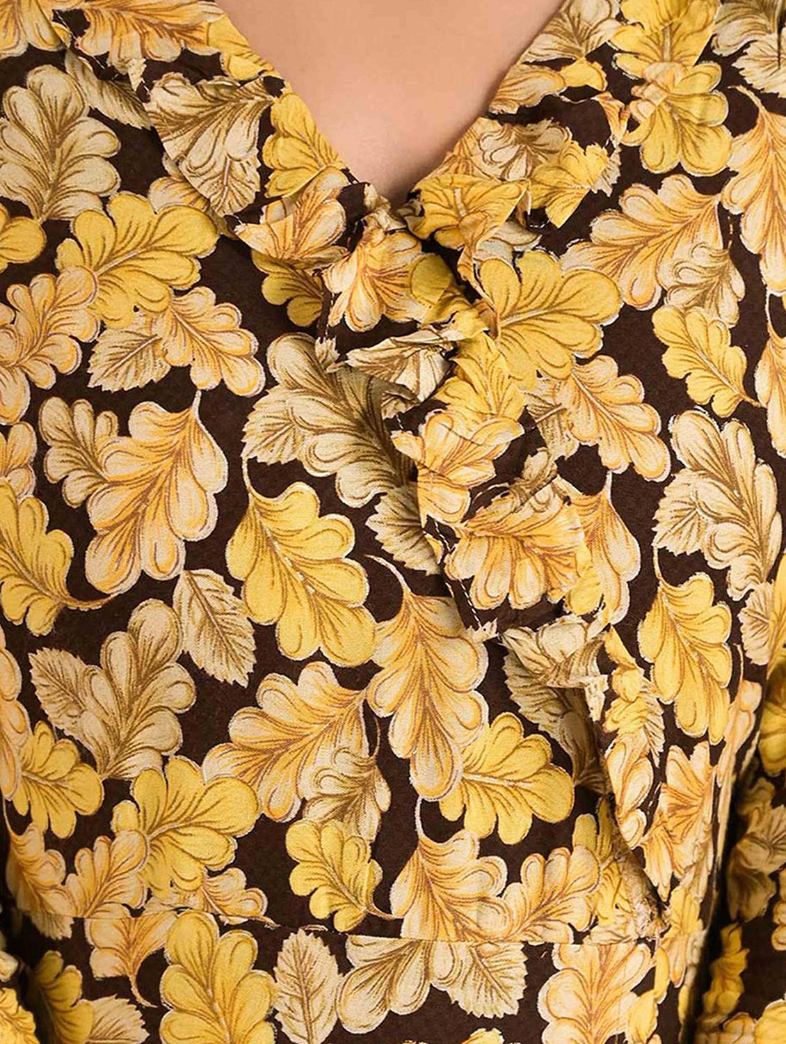 women printed three quarter sleeves tiered dress - 21916370 - Standard Image - 4