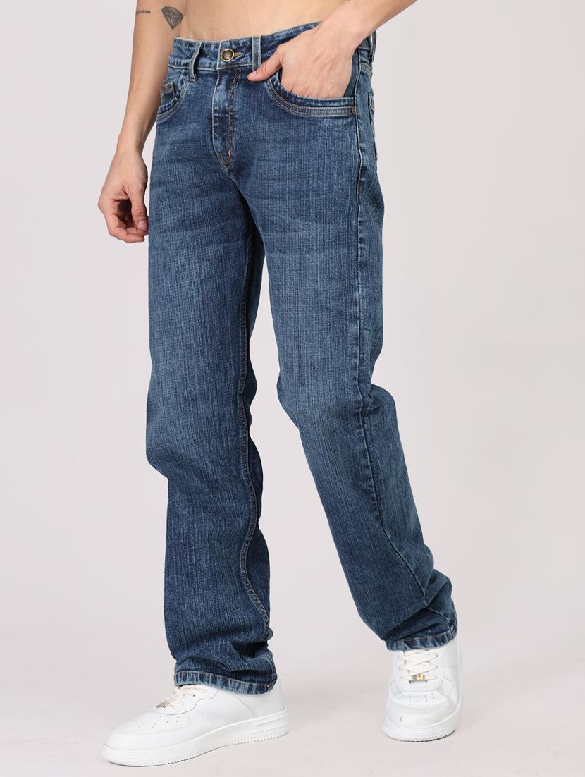 men washed mid irse straight fit jean - 21916391 - Standard Image - 1