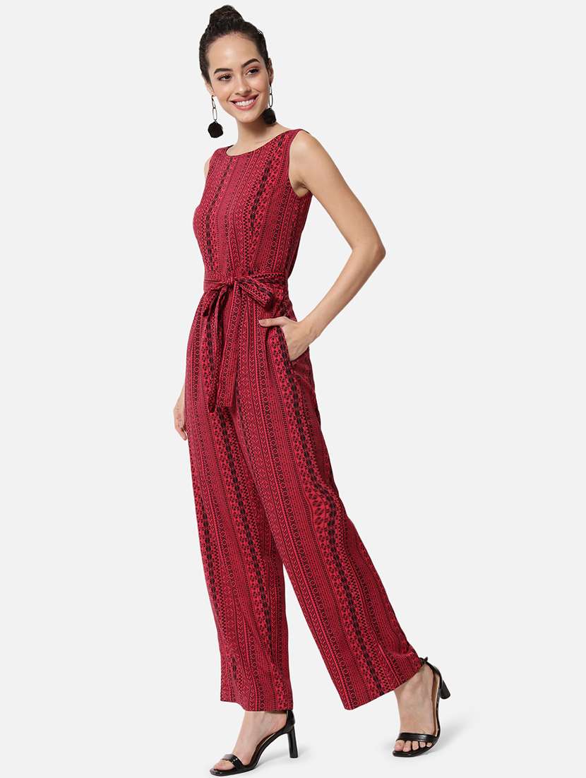 women printed sleeveless full length jumpsuit - 21916431 - Standard Image - 1