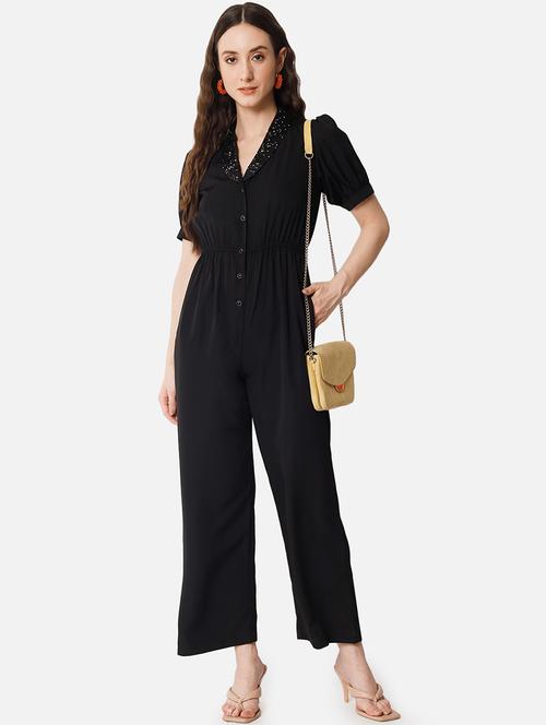 women embellished neck puff sleeves jumpsuit - 21916450 -  Standard Image - 0