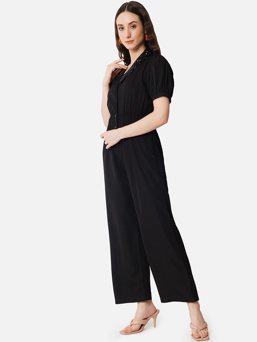 women embellished neck puff sleeves jumpsuit - 21916450 -  Standard Image - 1