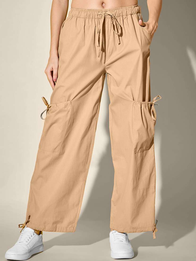 women solid high rise cargo