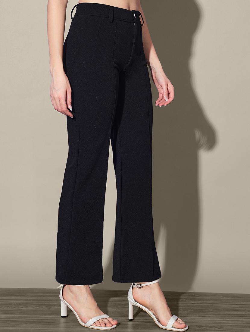 women solid high rise bootcut trouser - 21916511 - Standard Image - 1