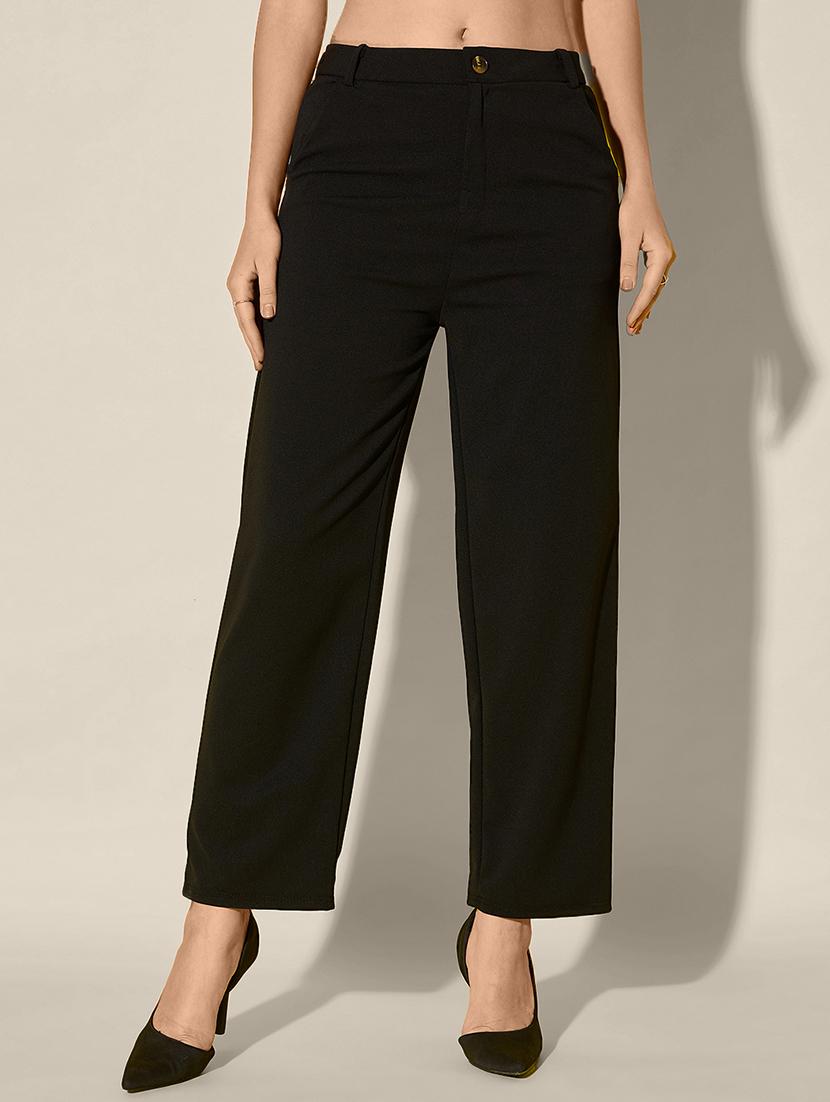 women solid high rise straight trouser - 21916515 - Zoom Image - 0