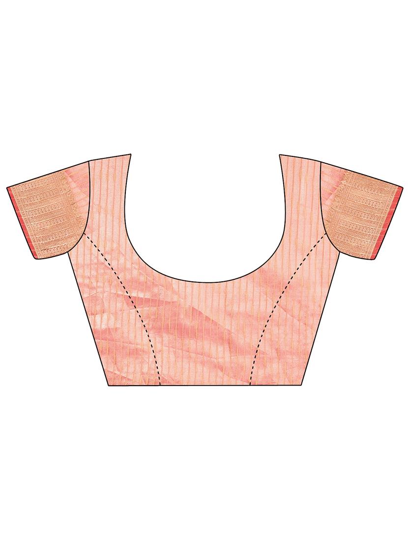 women solid with bordered saree with blouse - 21916532 - Standard Image - 4