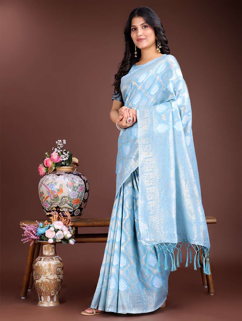 women self design chanderi saree with blouse - 21916585 -  Standard Image - 1