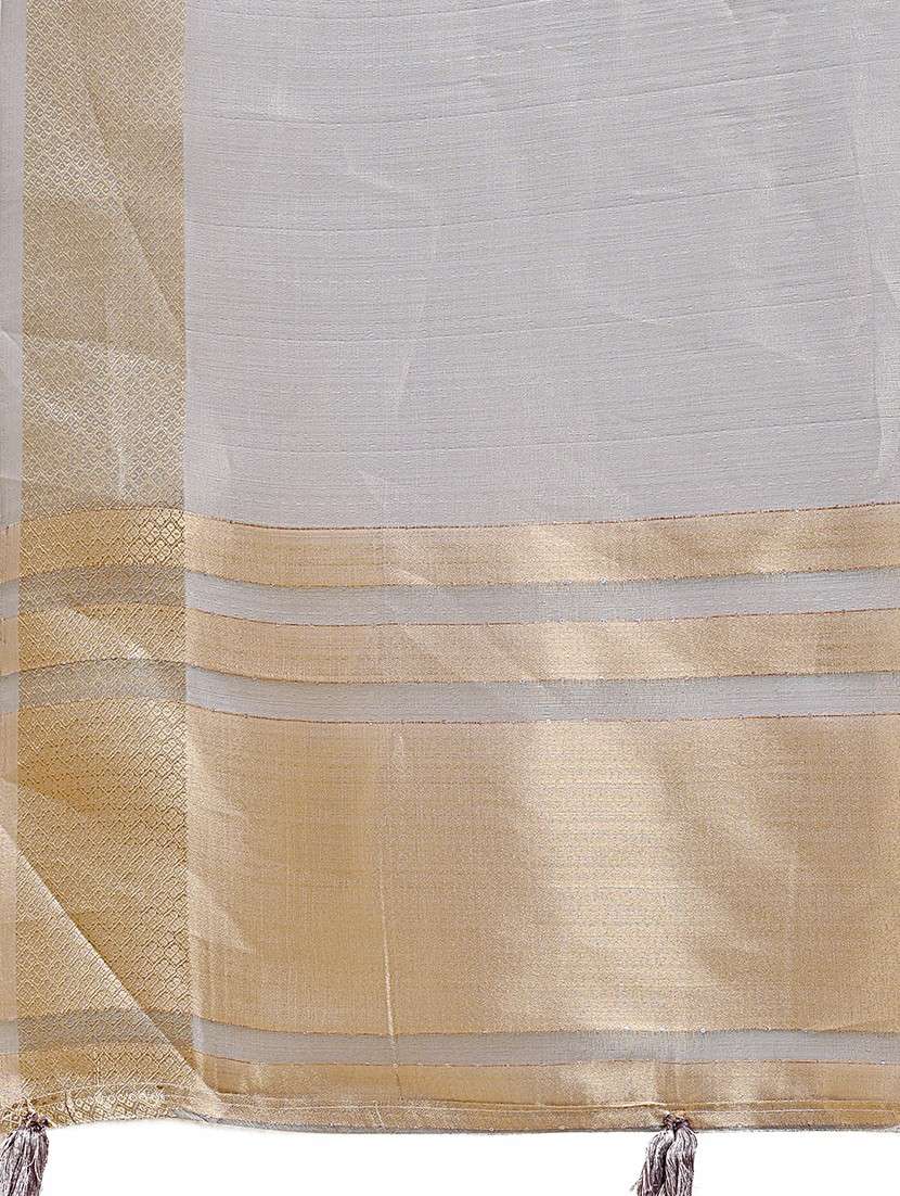 women solid with bordered saree with blouse - 21916599 -  Standard Image - 4