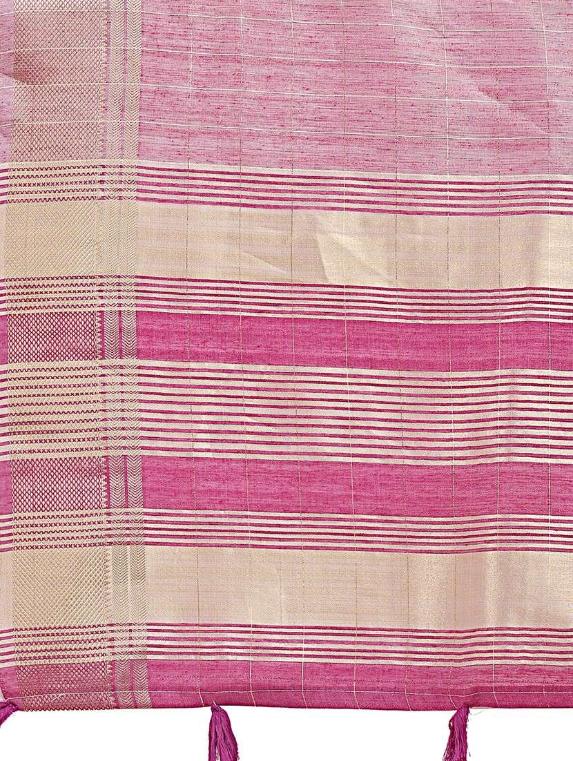 women checkered bordered saree with blouse - 21916609 -  Standard Image - 4