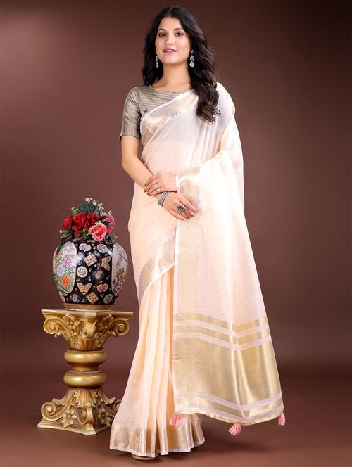 women solid with bordered saree with blouse - 21916622 -  Standard Image - 0
