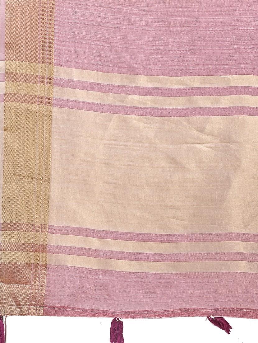 women solid with bordered saree with blouse - 21916628 - Standard Image - 4