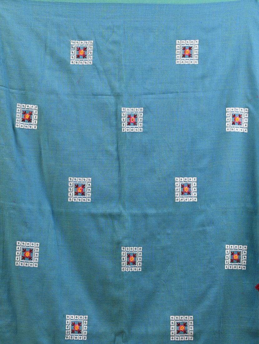 women blue embroidered saree with blouse - 21916655 - Standard Image - 6