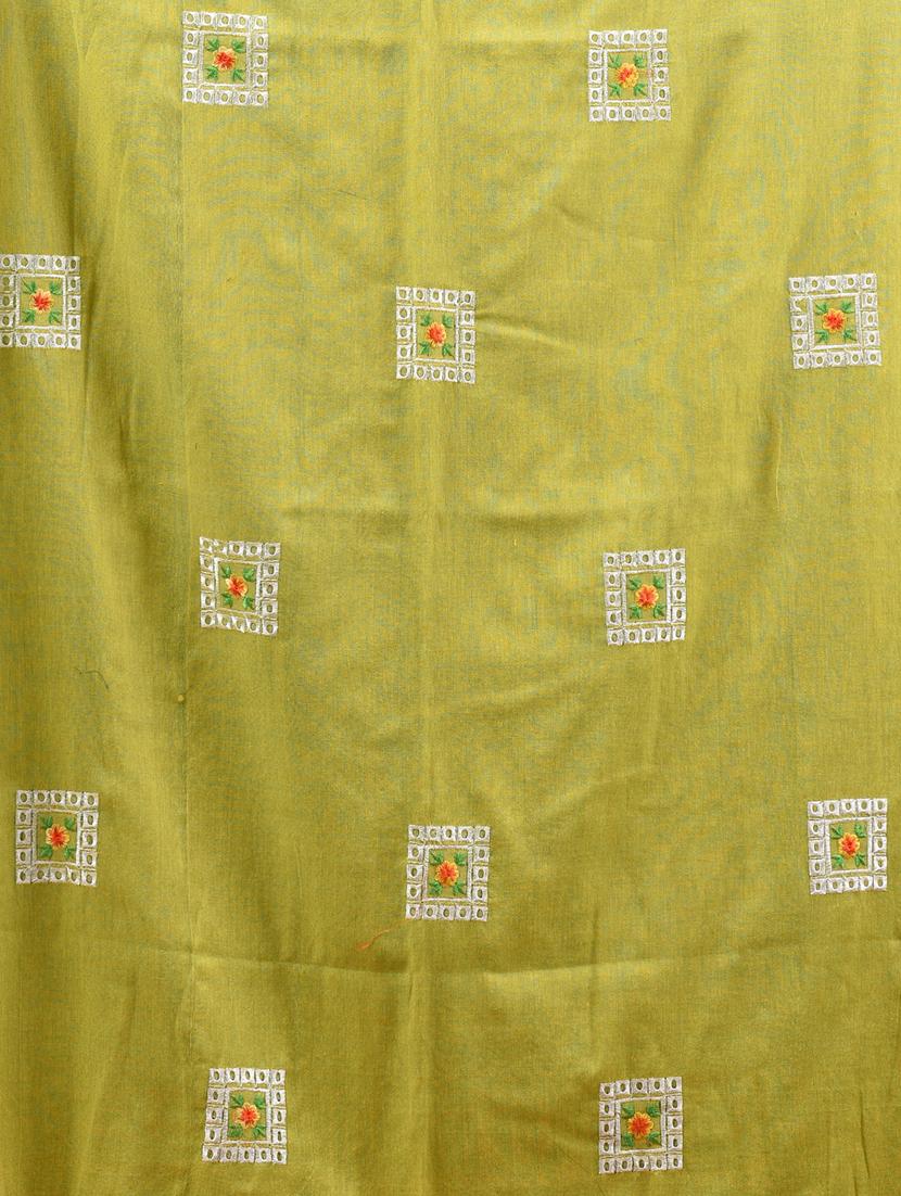 women lime embroidered saree with blouse - 21916660 - Standard Image - 6