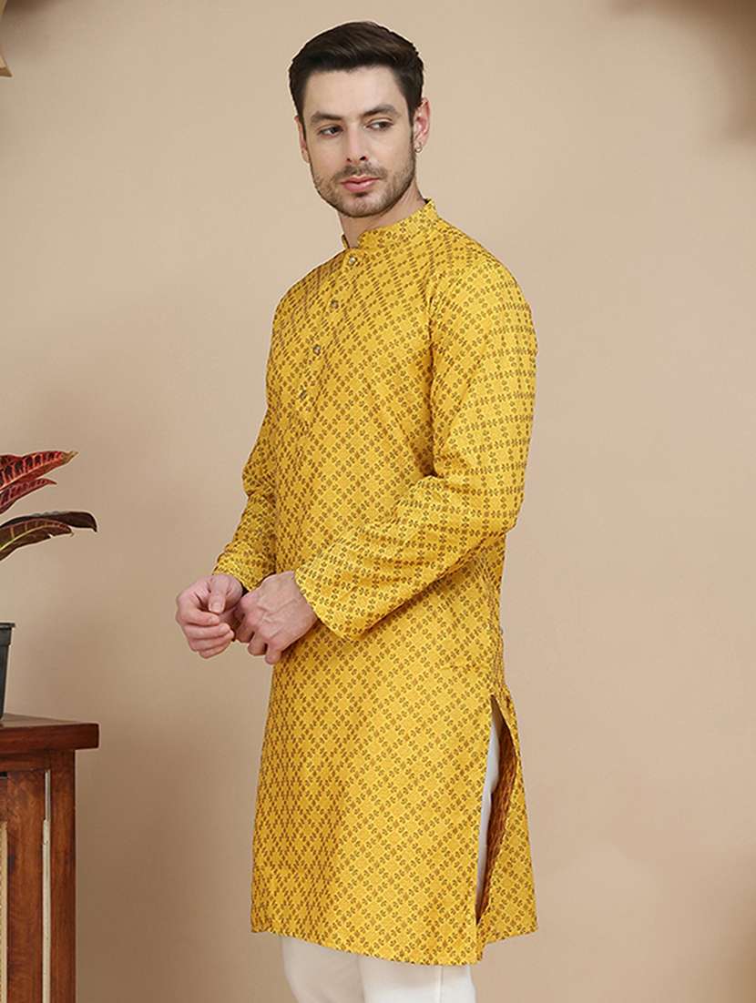 men embroidered mandarin neck long kurta - 21916679 - Standard Image - 1