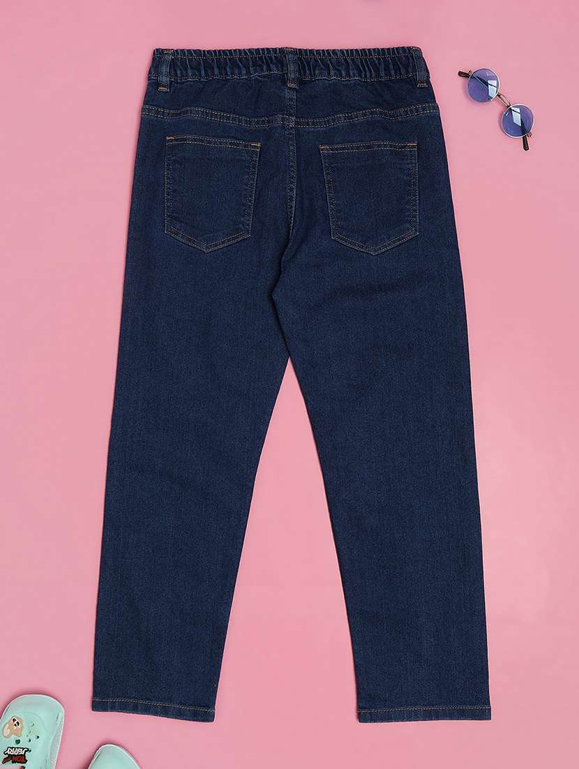 boys blue poly cotton plain jean - 21916698 -  Standard Image - 1