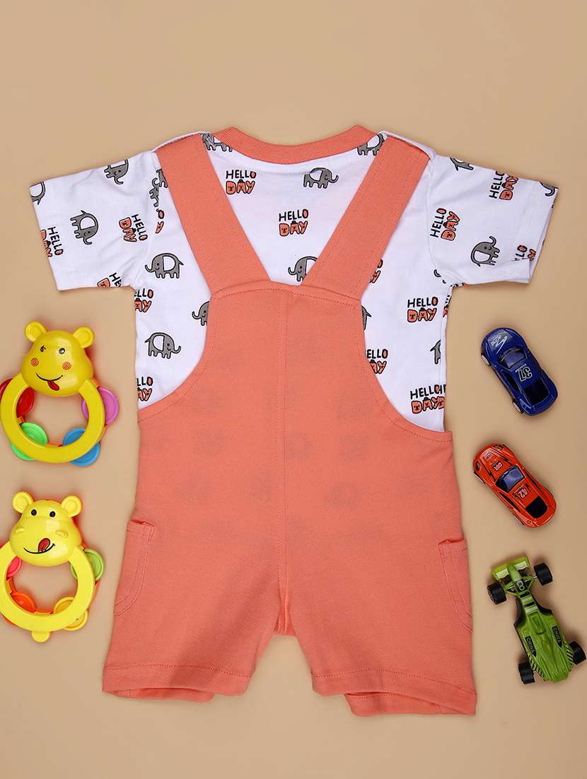 boys printed t-shirt & dungaree casual wear set - 21916733 -  Standard Image - 1