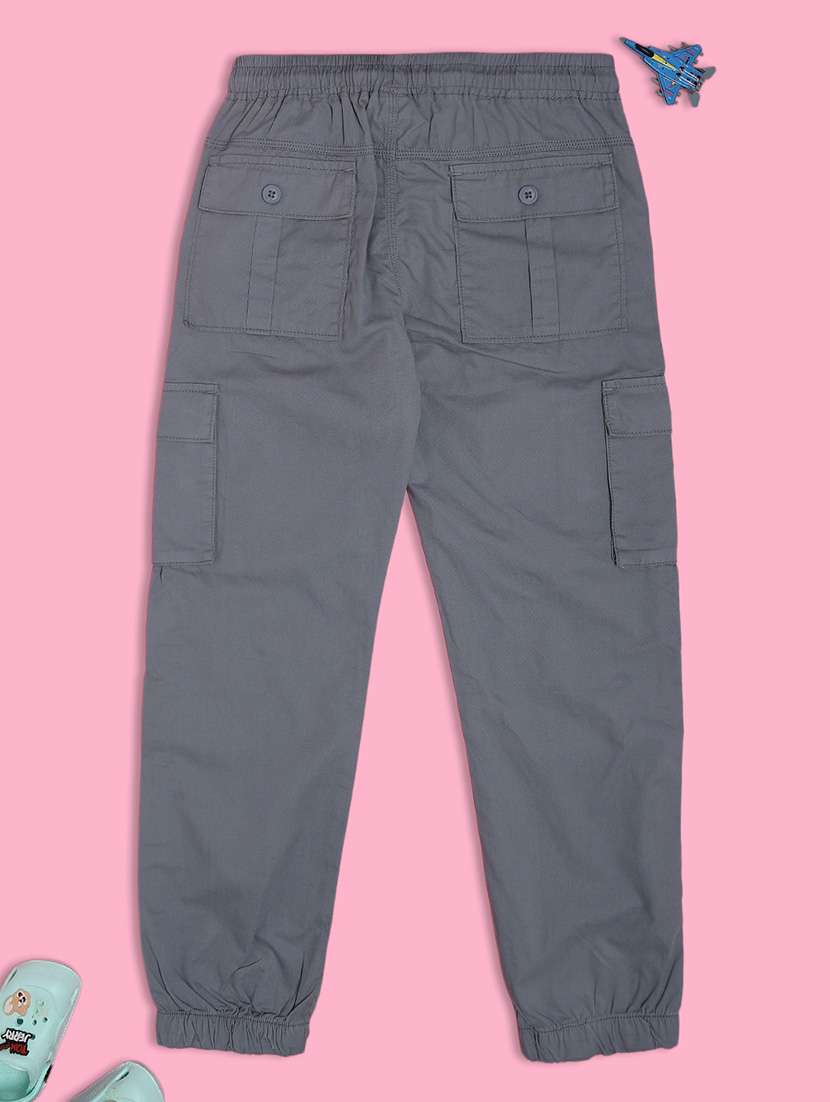 boys grey poly cotton plain cargo - 21916791 -  Standard Image - 1