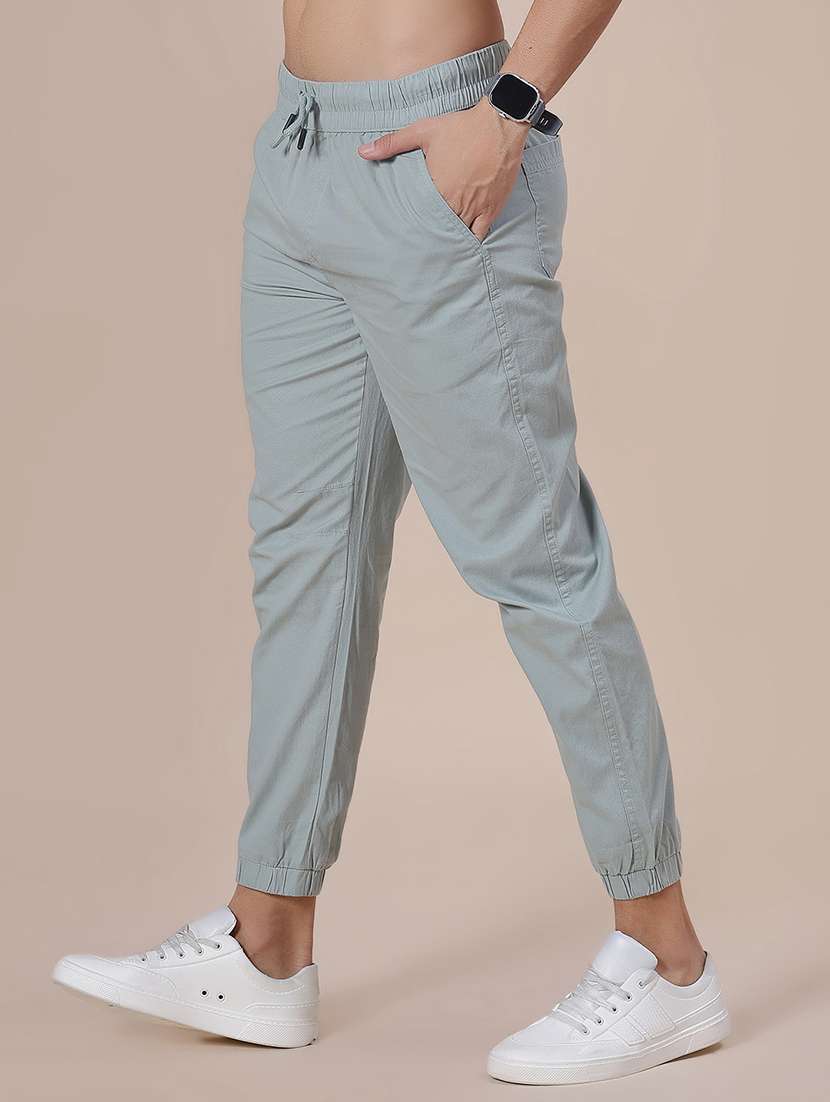 men solid mid rise regular fit jogger - 21916794 -  Standard Image - 1
