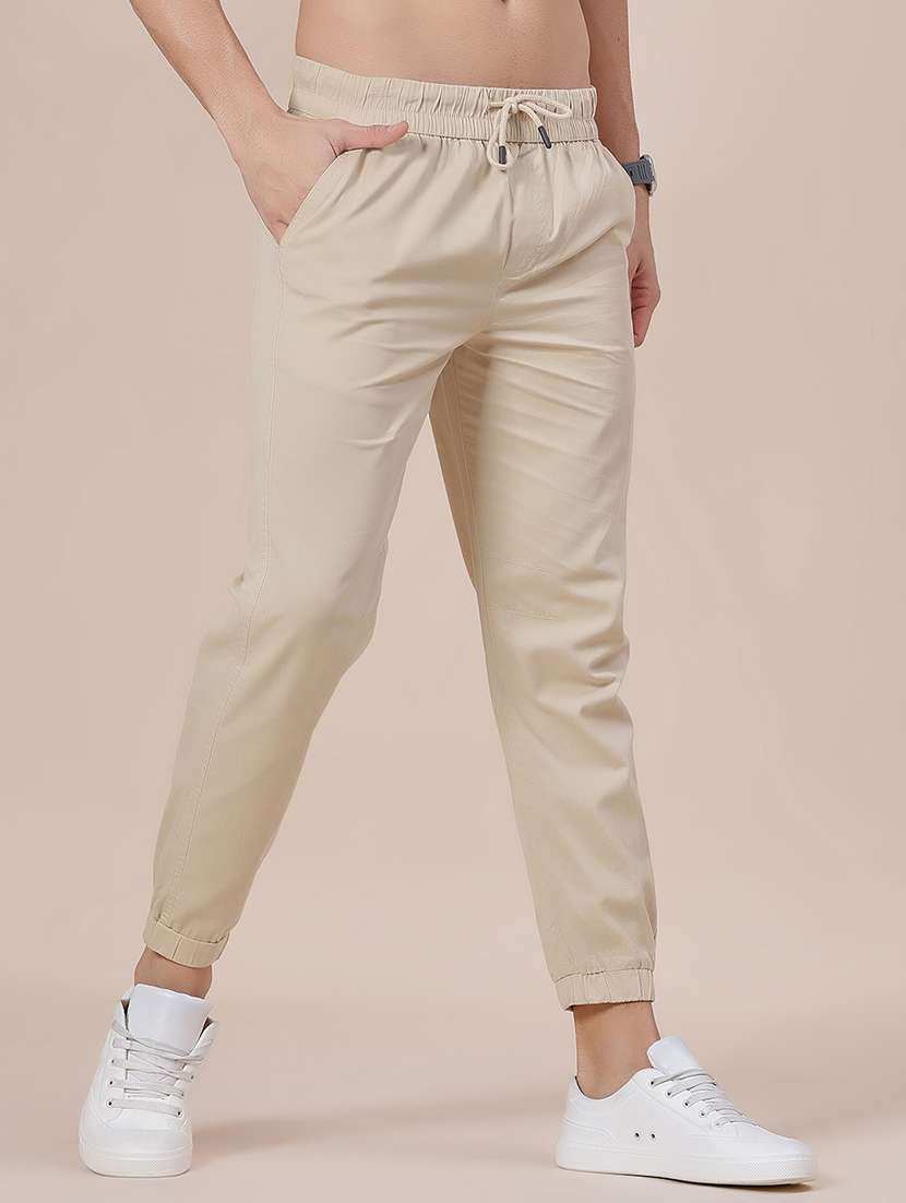 men solid mid rise regular fit jogger - 21916798 -  Standard Image - 1