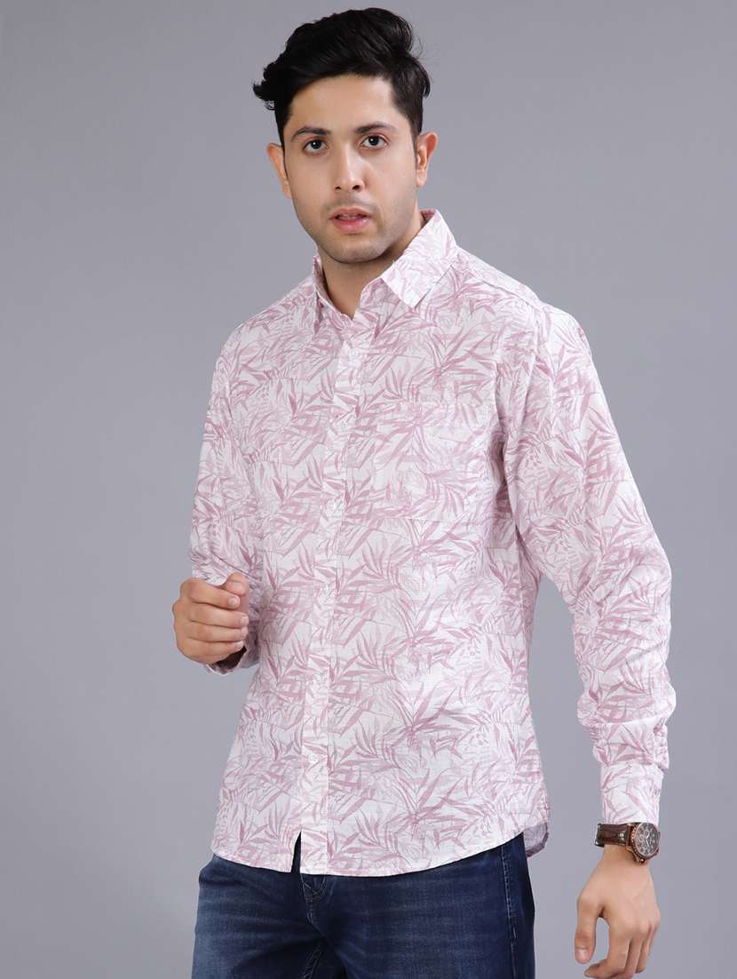 men printed collared long sleeve shirt - 21916859 -  Standard Image - 1