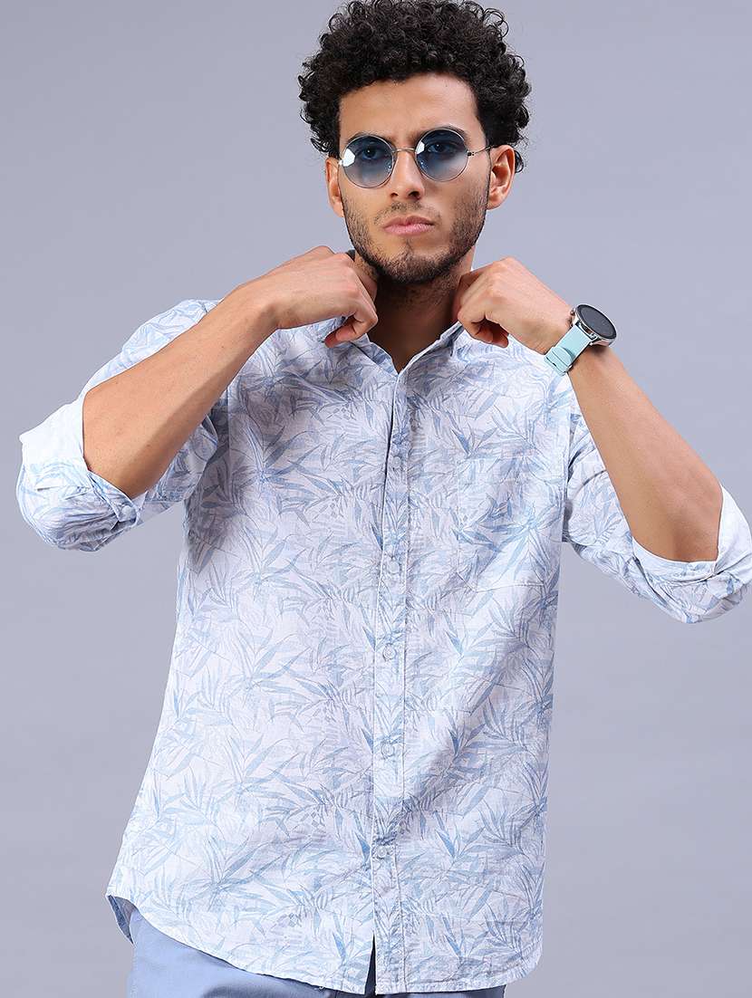 men printed collared long sleeve shirt - 21916861 - Zoom Image - 0