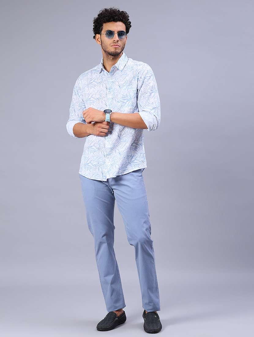 men printed collared long sleeve shirt - 21916861 - Standard Image - 4