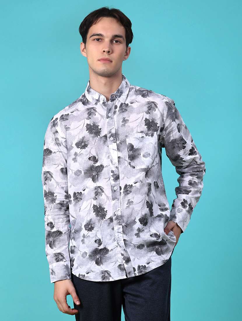 men printed long sleeve regular fit casual shirt - 21916863 -  Standard Image - 1